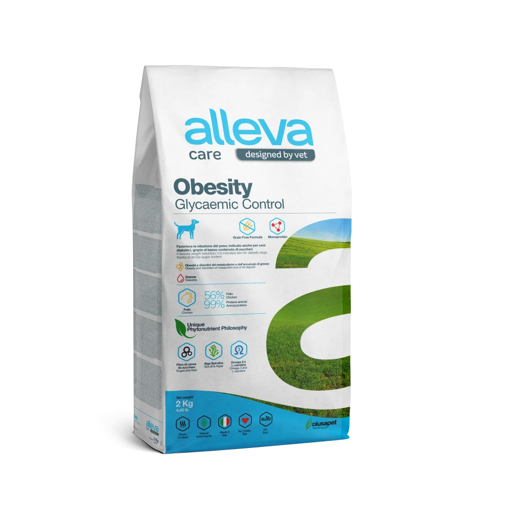 Croquettes Alleva Care Obesity Glycemic Control chien adulte 2kg