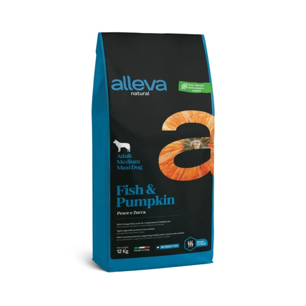 Hrana Za Kucheta Alleva Natural Adult Mediummaxi S Riba I Tikva 12kg