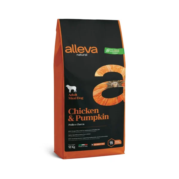 Croquettes Alleva Natural Poulet & Potiron chien adulte maxi 12kg