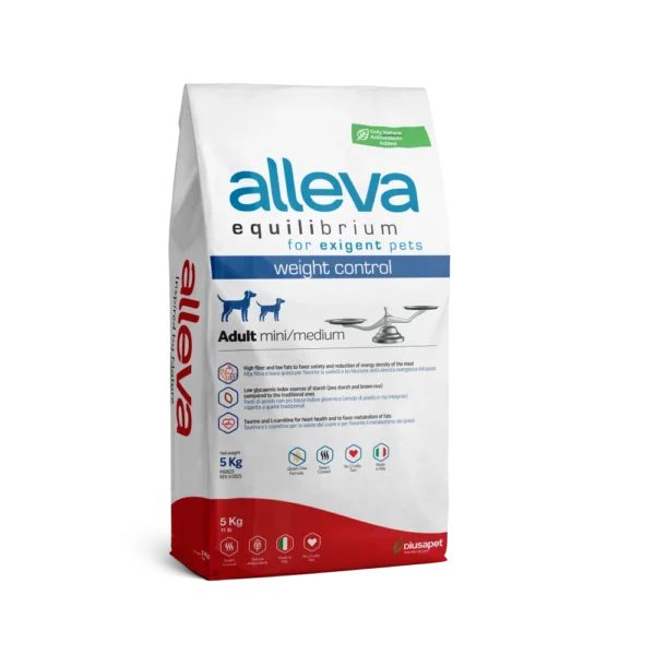 Croquettes Alleva Equilibrium Contrôle du Poids chien adulte mini/medium 5kg
